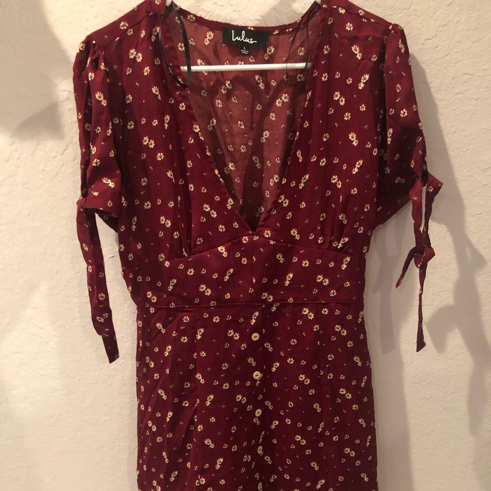 Burgundy Floral Dress